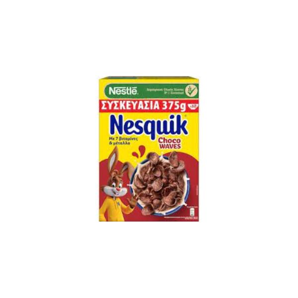 3387390331660 NESTLE NESQUIK EXTRA CHOCO WAVES 375GR BBD 08/26 (1 X 22) - Image 1