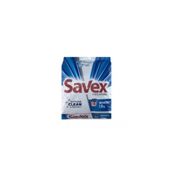 3800024048357 SAVEX POWDER 1.8KG 2IN1 WHITE 18 WASHES ( 1 X 8 ) - Image 1