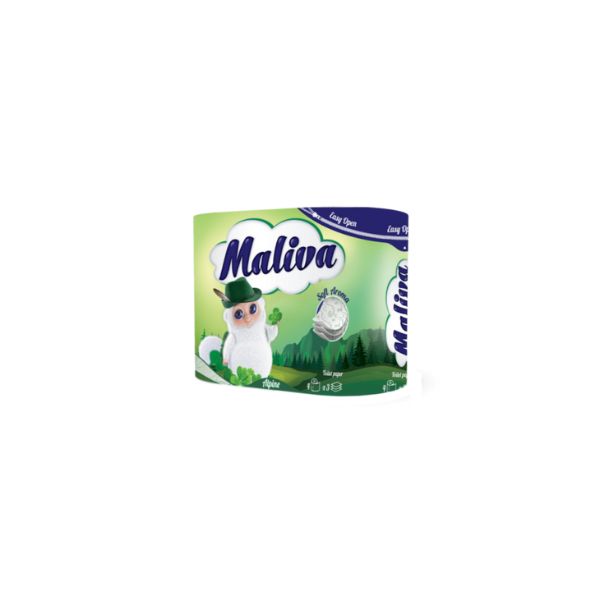 3800090303985 MALIVA TOILET ROLLS 4PACK ALPINE 3PLY GREEN ( 1 X 14 ) - Image 1