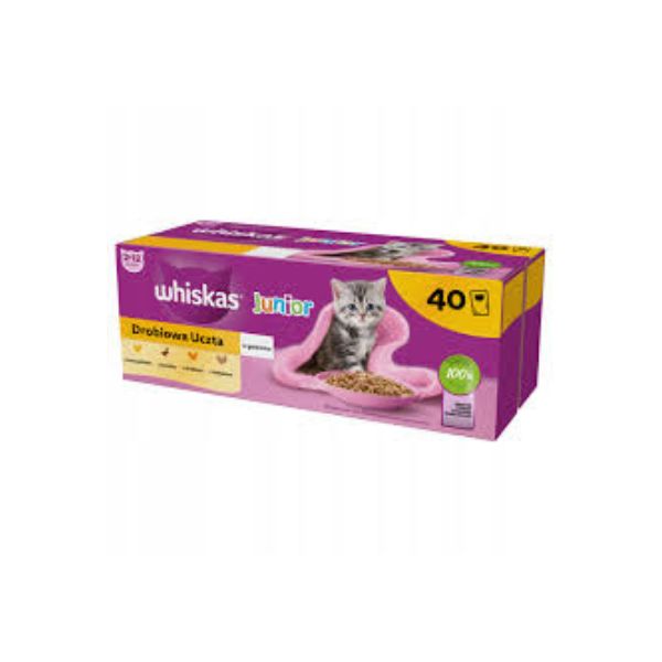 4008429164781 WHISKAS POUCHES 40X85GR JUNIOR POULTRY IN JELLY BBD 02/27 ( 1 X 1 ) - Image 1