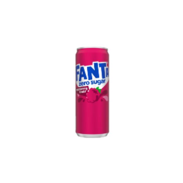 5449000330420 FANTA 330ML CAN RASPBERRY ZERO BBD 15/06/26 ( 1 X 12 ) - Image 1