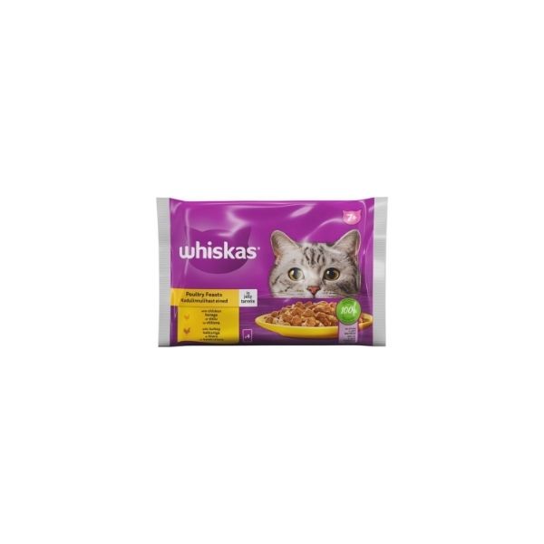5900951301827 WHISKAS POUCHES 4X85GR OLDER CHICKEN & TURKEY IN JELLY BBD 13/06/27 ( 1 X 13 ) - Image 1