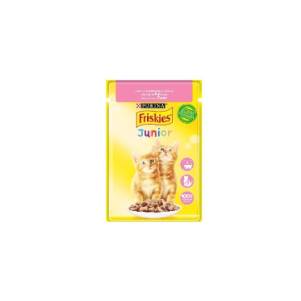 7613036979948 FRISKIES CAT POUCHES 85GR JUNIOR WITH CHICKEN IN SAUCE BBD 11/25 ( 1 X 26 ) - Image 1