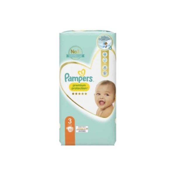 8006540482759 PAMPERS PREMIUM PROTECTION DIAPERS N.3 (6-10KG) 52S ( 1 X 2 ) - Image 1
