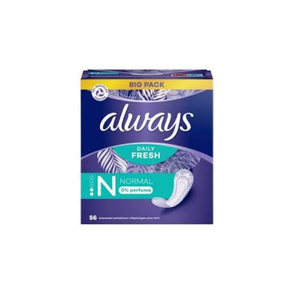 8006540689110 ALWAYS DAILIES 56s FRESH PANTY LINERS NORMAL ( 1 X 4 ) - Image 1