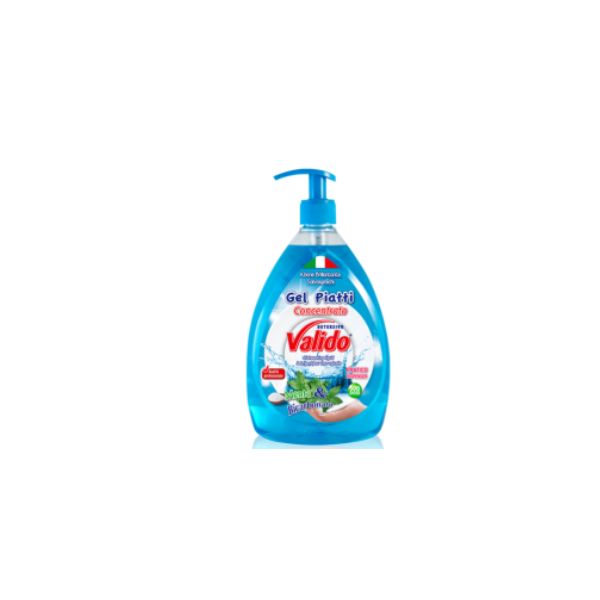 8033447584293 VALIDO WASHING UP LIQUID PUMP 1L MENTA & BICARBONATO BLUE ( 1 X 9 ) - Image 1