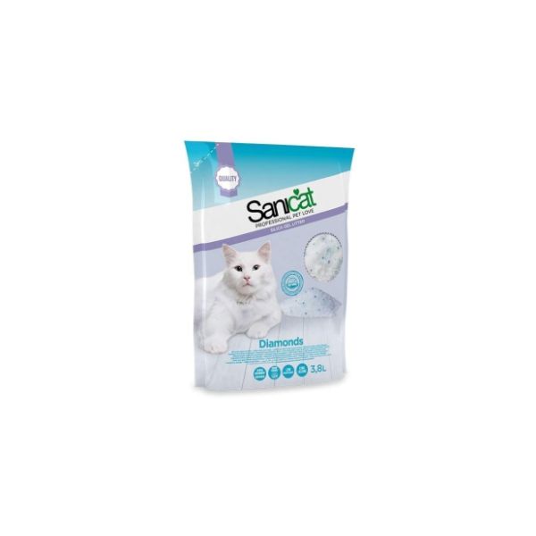 8411514802066 SANICAT GEL LITTER 3.8LT DIAMONDS ( 1 X 8 ) - Image 1