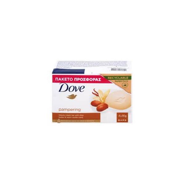 8720182957252 DOVE SOAP 4X90GR BUTTER & WARM VANILLA ( 1 X 6 ) - Image 1