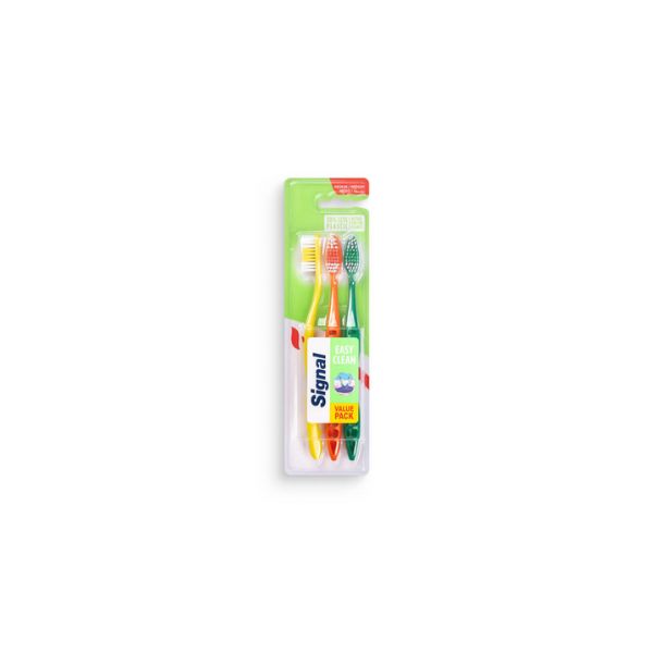 8886467014079 SIGNAL TOOTHBRUSH EASY CLEAN MEDIUM 3PACK ( 1 X 6 ) - Image 1