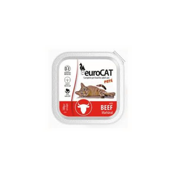 5999886848781 EUROCAT CAT FOIL 10GR BEEF PATE BBD 25/12/26 ( 1 X 16 ) - Image 1
