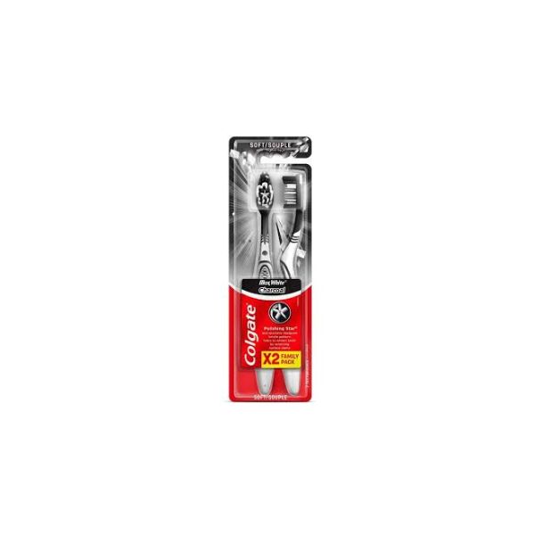 8718951409798 COLGATE TOOTHBRUSH 2PACK MAX WHITE CHARCOAL MEDIUM ( 1 X 12 ) - Image 1