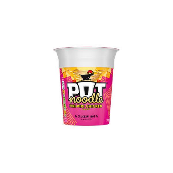 8720181138720 POT NOODLES 90GR PIRI PIRI CHICKEN BBD 8/26 ( 1 X 12 ) - Image 1