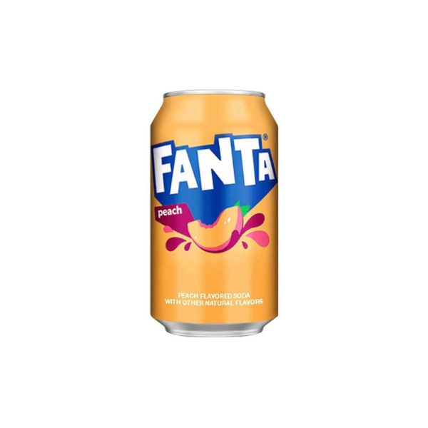 049000033939 FANTA 355ML CAN PEACH BBD 19/19/26 ( 1 X 12 ) ORANGE - Image 1