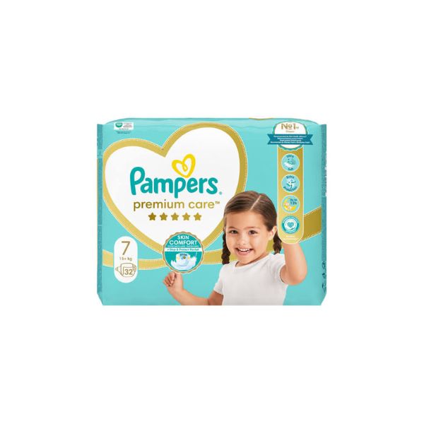 8700216423915 PAMPERS PREMIUM CARE DIAPERS SIZE 7 ( 18+KG ) 32S ( 1 X 2 ) - Image 1