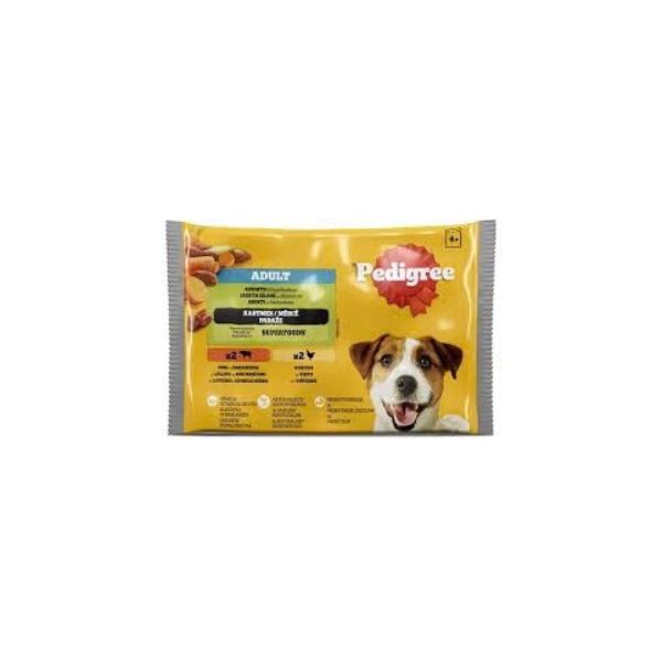 4770608259365A PEDIGREE POUCHES 4X100GR ADULT CHICKEN & BEEF BBD 08/10/27 ( 1 X 13 ) - Image 1